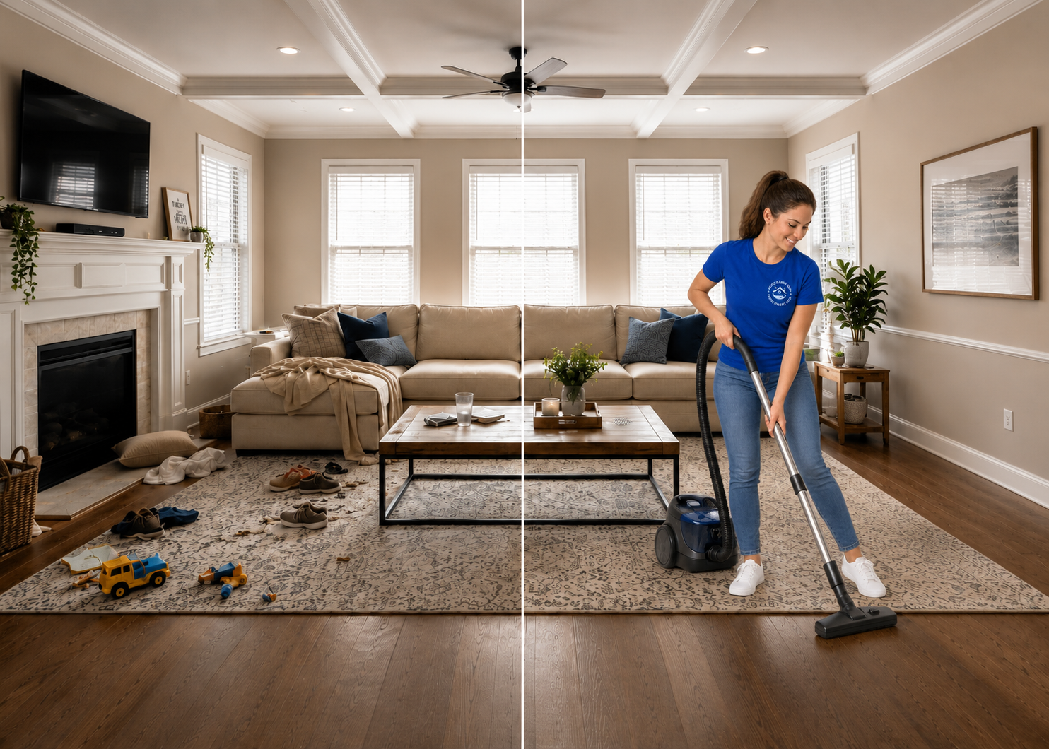 Living room after a One-Time Clean